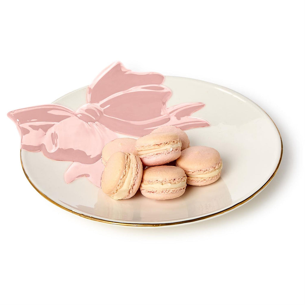 Beautiful Bow Tidbit Plate with Gold Rim Accent-Two's Company-The Bugs Ear