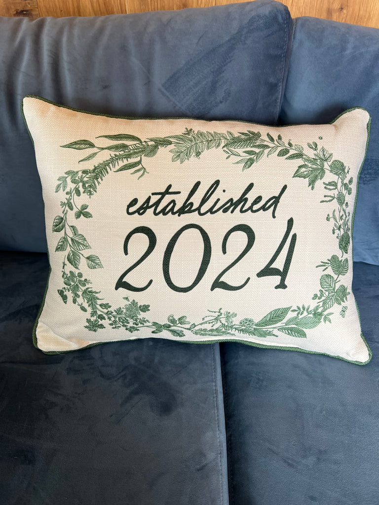 Leafy Established 2024 Pillow-Little Birdie-The Bugs Ear