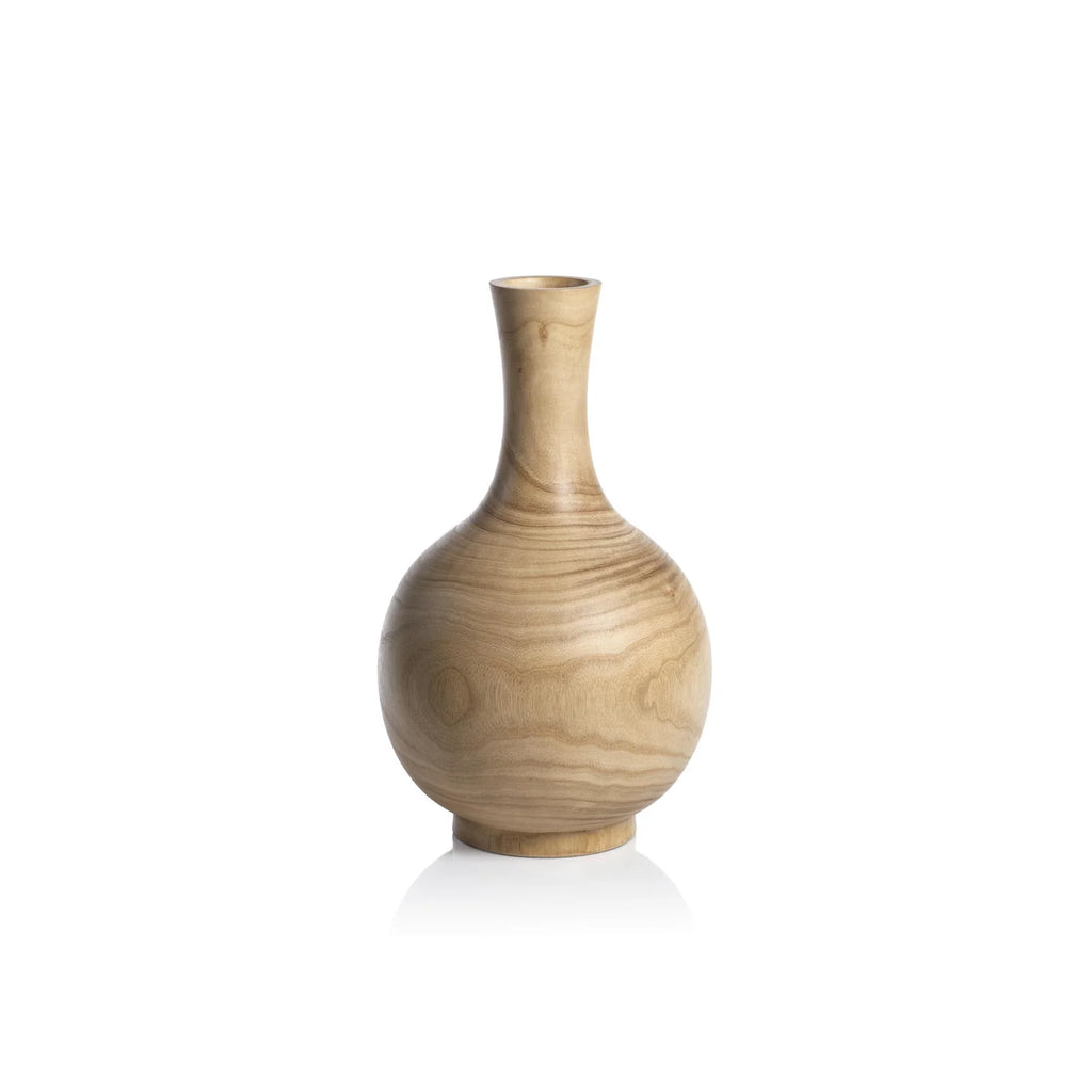 Zodax Small Alicante Paulownia Wood Vase-Zodax-The Bugs Ear