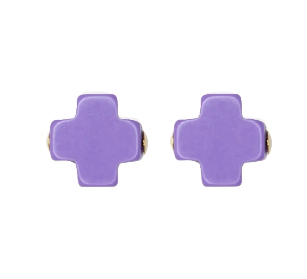 Enewton Signature Cross Studs - Purple-Enewton-The Bugs Ear