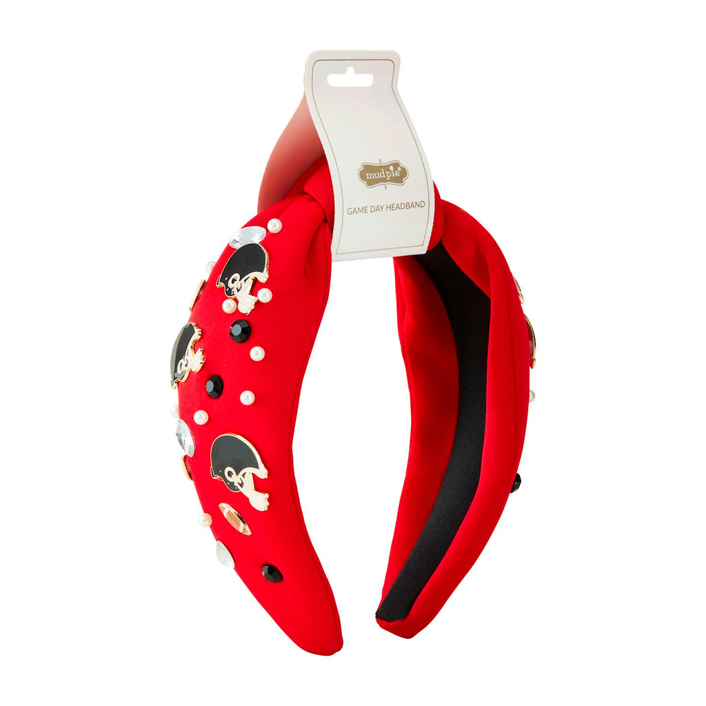 Gameday Headband Red Mud Pie-Mud pie-The Bugs Ear