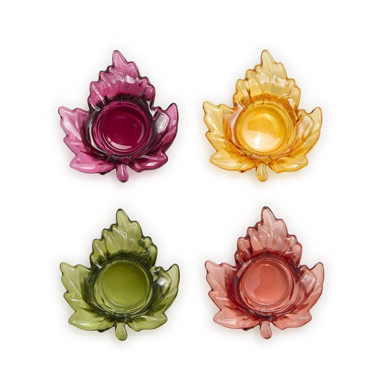 Autumn Allure Leaf Tealight Candleholders-Two's Company-The Bugs Ear