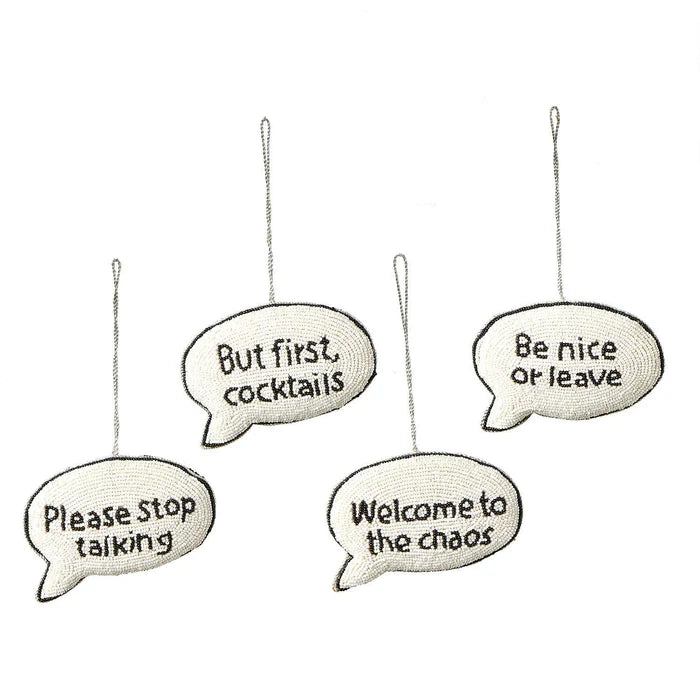 Bubble Bauble Sayings Hand-Beaded Ornaments-Two's Company-The Bugs Ear