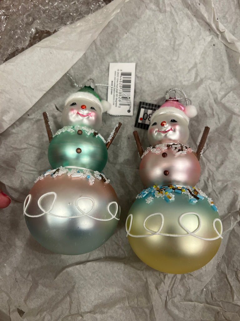 Pastel Snowman Ornaments-One Hundred 80-The Bugs Ear