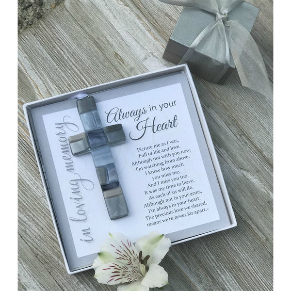 Always In Your Heart Sympathy Gift: Mosaic Glass Cross-THe Grandparent Gift Co.-The Bugs Ear