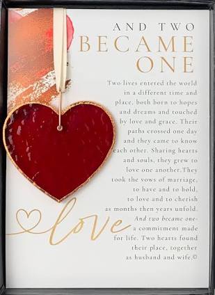 And Two Became One: Stained Glass Wedding Heart-THe Grandparent Gift Co.-The Bugs Ear