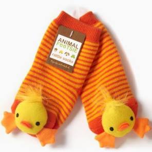 Animal Footsie Rattle Socks Assorted 4 Designs: Duck, Dog, Frog, Giraffe-Two's Company-The Bugs Ear