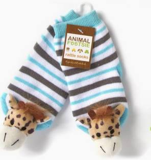 Animal Footsie Rattle Socks Assorted 4 Designs: Duck, Dog, Frog, Giraffe-Two's Company-The Bugs Ear