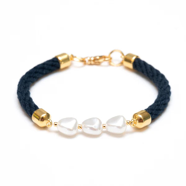 Atlantic Nautical Rope Bracelet in Navy and Gold-Allison Cole Jewelry-The Bugs Ear