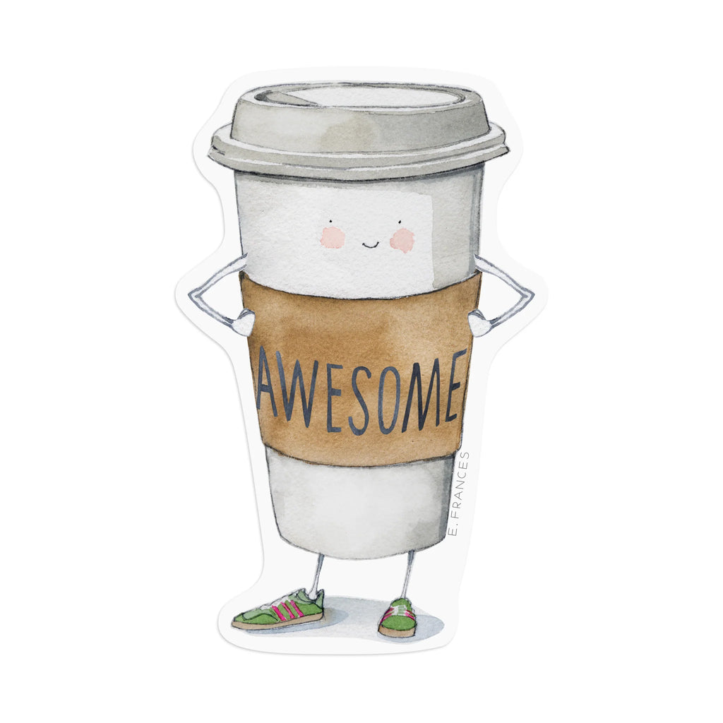 Awesome Coffee Sticker-E.Frances Paper-The Bugs Ear