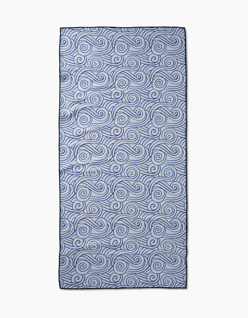 Geometry Beach Towel Blue Waves-Geometry Towel-The Bugs Ear