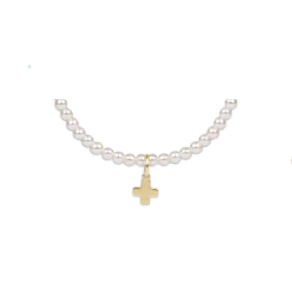 Enewton Extends Classic Pearl 3mm Bead Bracelet Signature Cross Gold Charm-Enewton-The Bugs Ear
