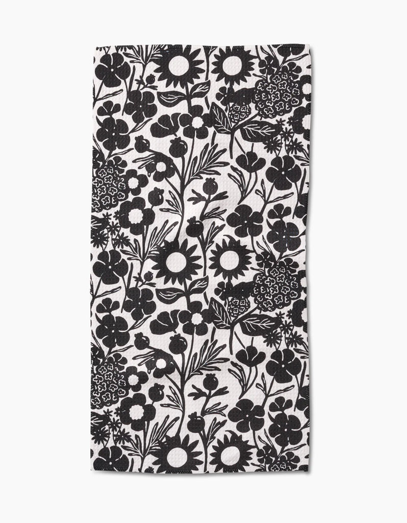 Geometry Bar Towel Black Flower Garden-Geometry Towel-The Bugs Ear