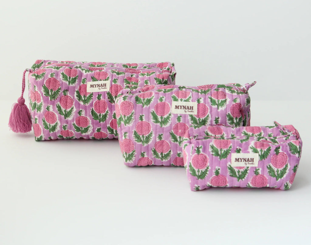 Berry Smoothie Travel Makeup Zipper Pouch Set of 3-MYNAHbySmitha-The Bugs Ear