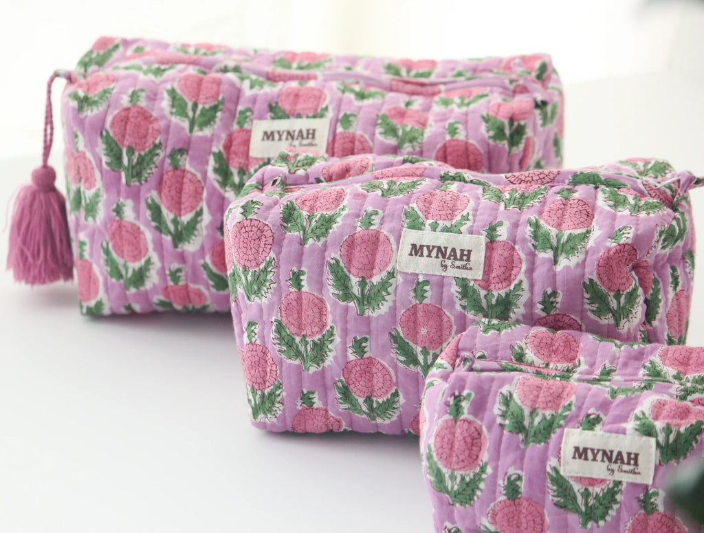 Berry Smoothie Travel Makeup Zipper Pouch Set of 3-MYNAHbySmitha-The Bugs Ear