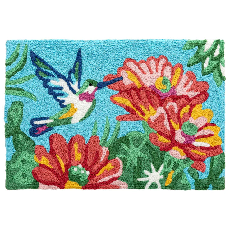 Jellybean Blooming Cactus Hummingbird Rug-Jellybean-The Bugs Ear