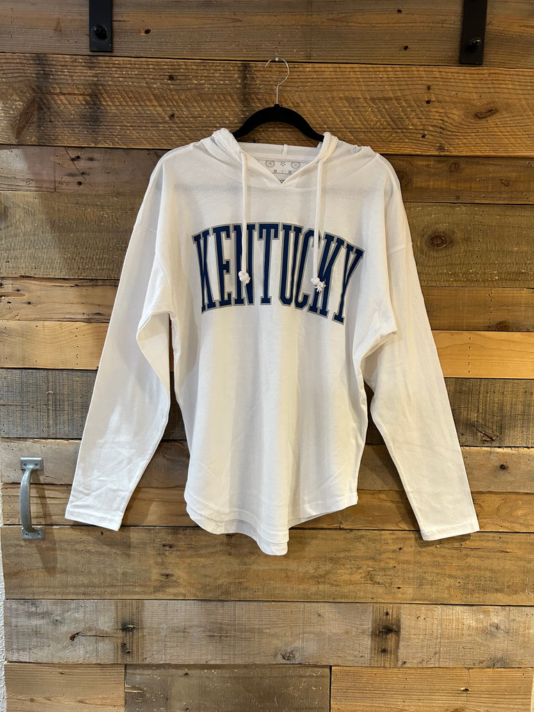 Kentucky Hooded Light-Weight Top in White-Royce-The Bugs Ear