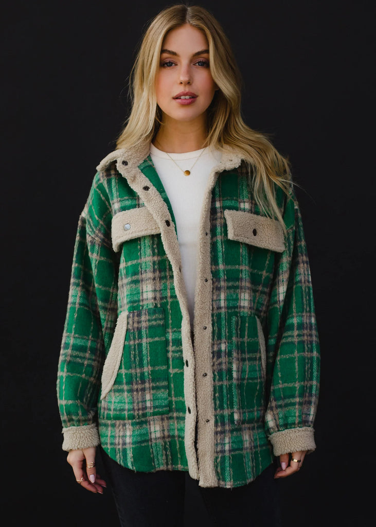 Westport Plaid Jacket in Green-Panache Apparel-The Bugs Ear