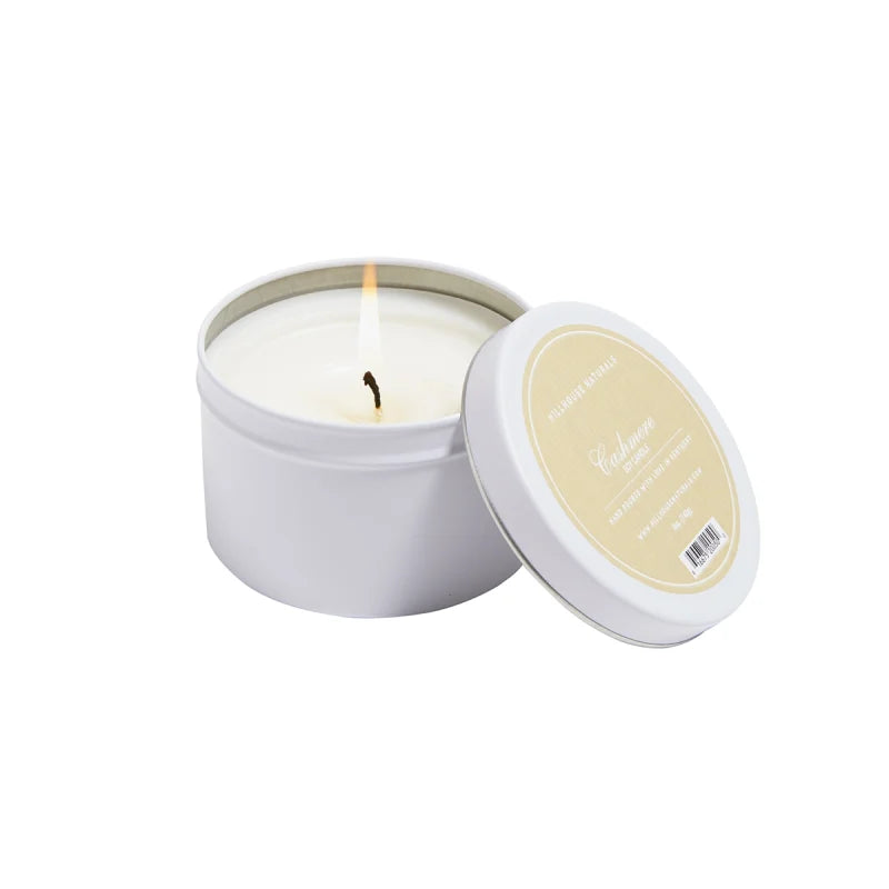 Cashmere Candle in White Tin 5oz.-Hillhouse Naturals-The Bugs Ear
