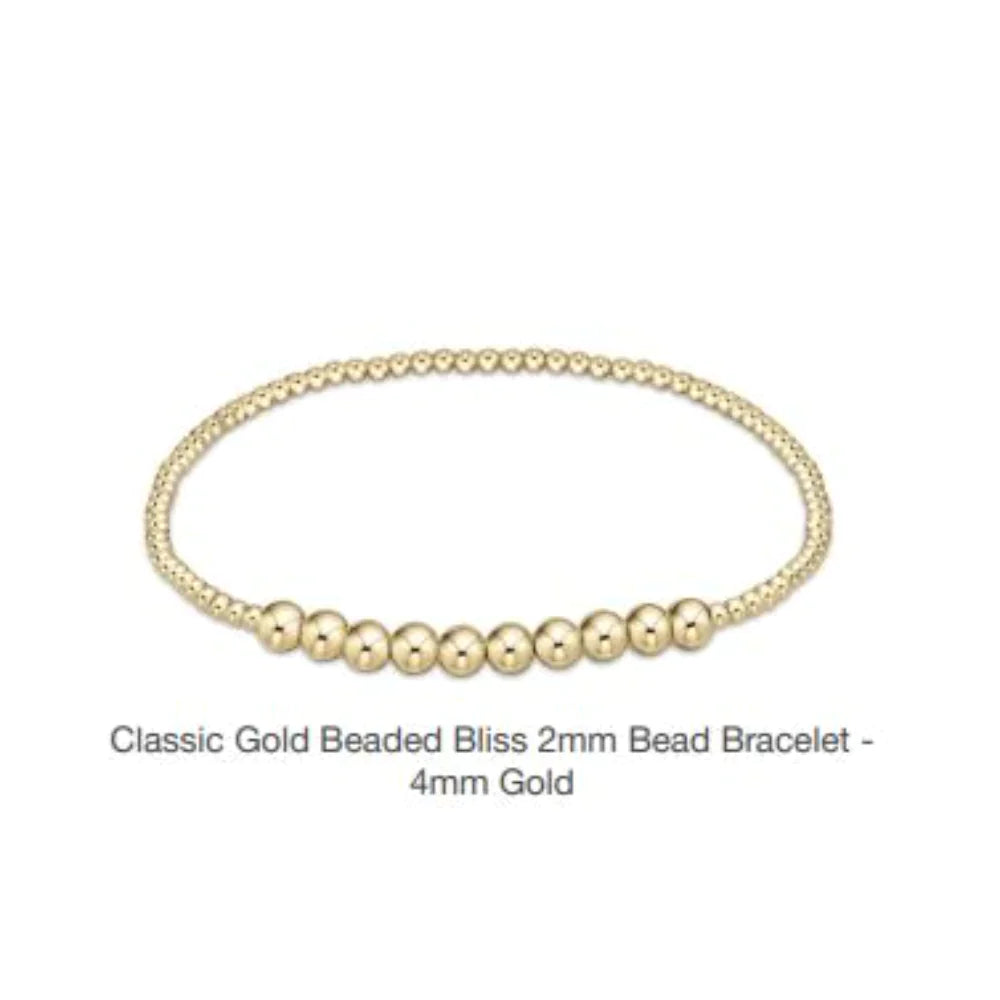 Classic Gold Beaded Bliss 2mm Bead Bracelet 4mm Gold-Enewton-The Bugs Ear