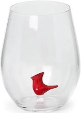 Cardinal Stemless Wine Glass-Two's Company-The Bugs Ear