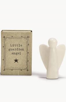 Ceramic Guardian Angel Matchbox-Two's Company-The Bugs Ear