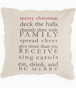 Christmas Rules Throw Pillow Mud Pie-Mud pie-The Bugs Ear