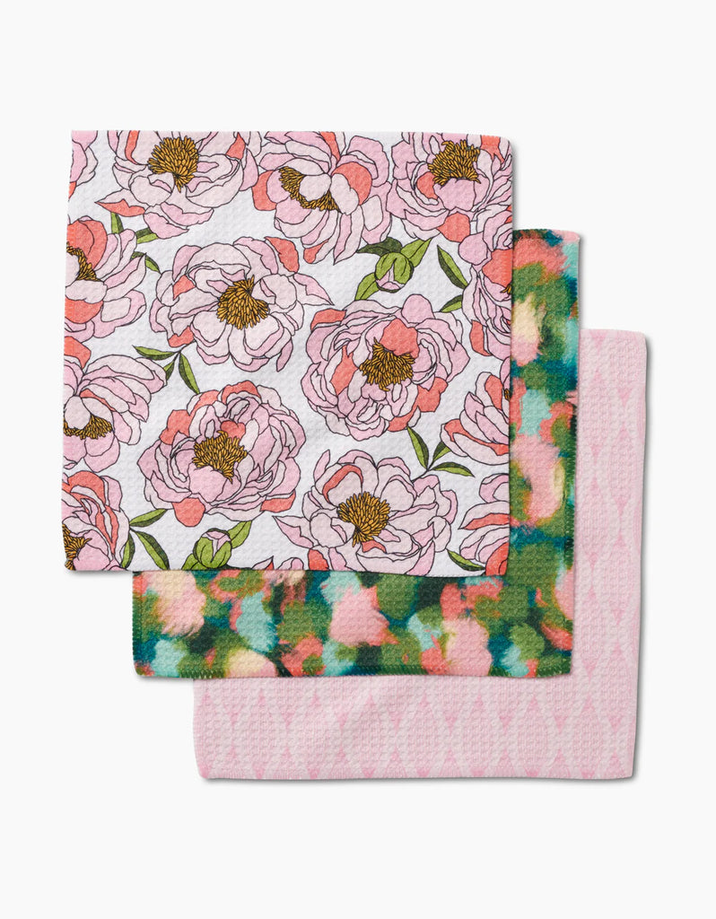 Geometry Dishcloth Set Peony Paradise-Geometry Towel-The Bugs Ear