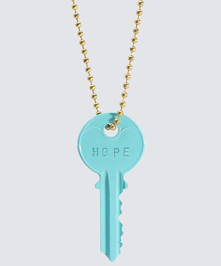 The Giving Keys Sky Blue Classic Ball Chain Key Necklace in Hope-The Giving Keys-The Bugs Ear
