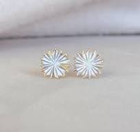 Easton Elle Mother of Pearl White Flower Studs-Easton Elle-The Bugs Ear