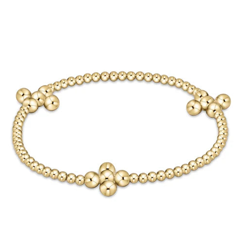 Enewton Signature Cross Gold Pattern 2.5mm Bead Bracelet Classic Beaded Signature Cross Gold 4mm Bead Gold-Enewton-The Bugs Ear