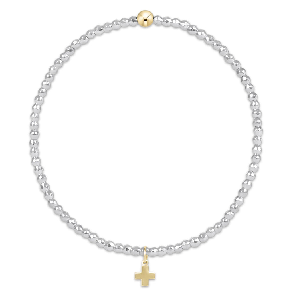 Extends Enewton Bright Silver Hematite 2mm Bead Bracelet Signature Cross Gold Charm-Enewton-The Bugs Ear