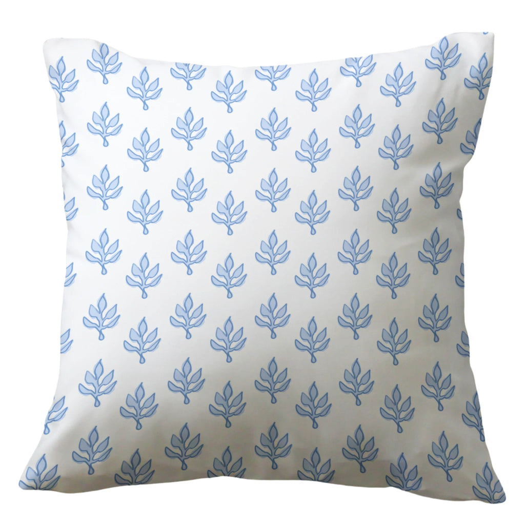 Flora Blue Square Pillow-Clairbella-The Bugs Ear