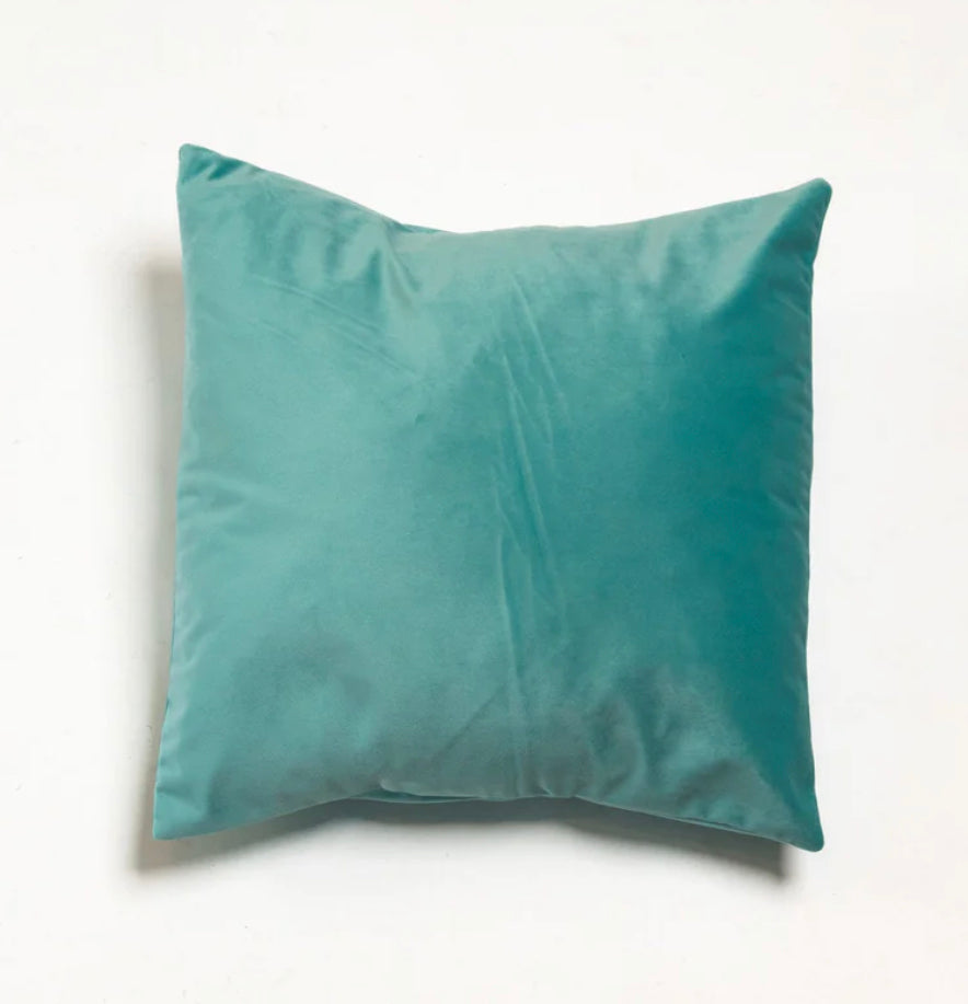 Aqua Velvet Square Pillow1