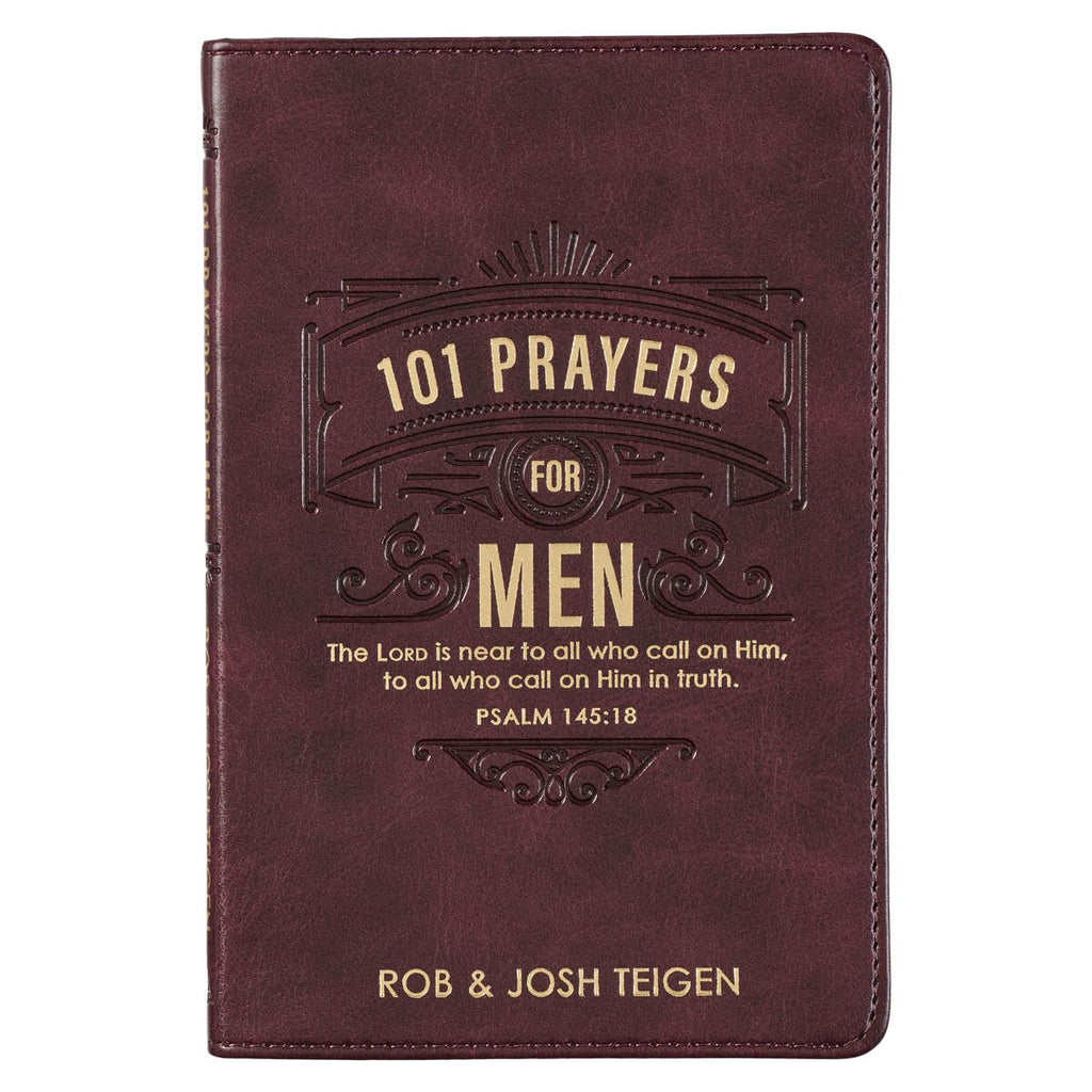 101 Prayers for Men Brown Faux Leather Gift Book-Christian Art-The Bugs Ear