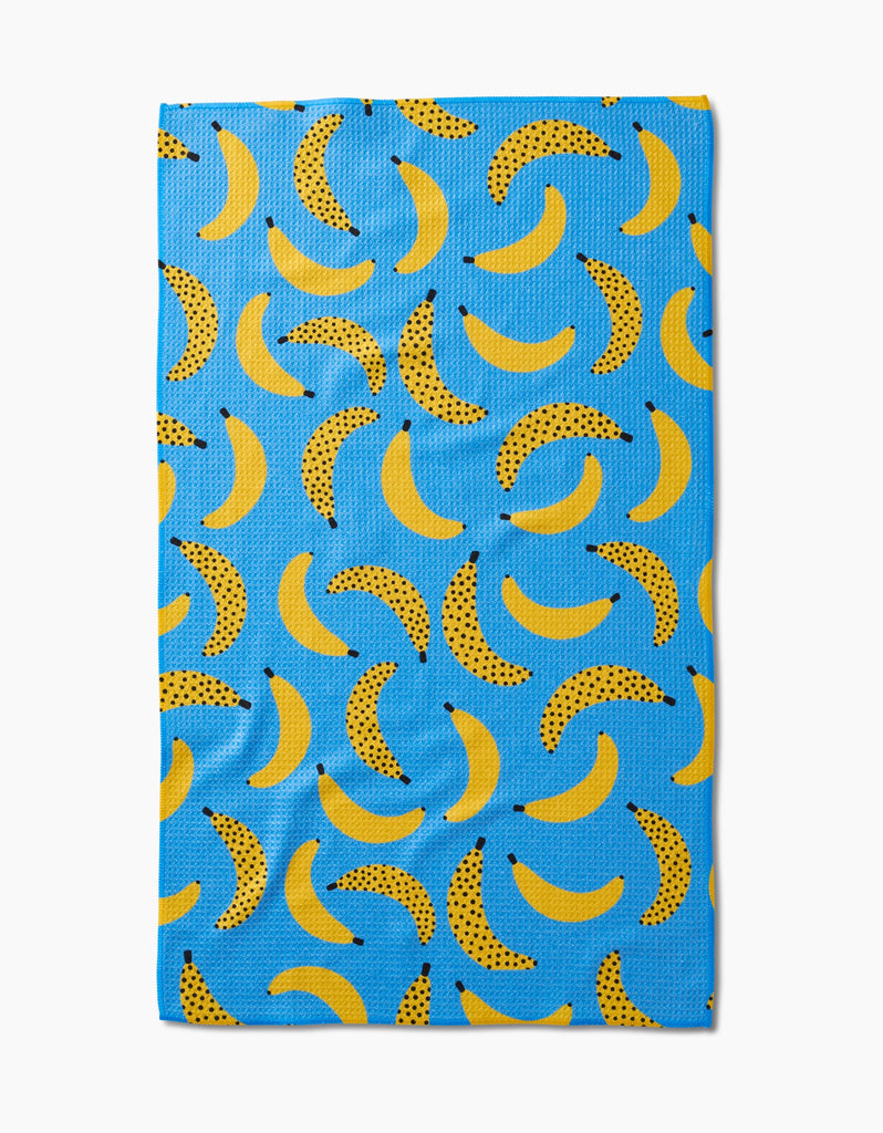 Geometry Blue Bananas Tea Towel-Geometry Towel-The Bugs Ear