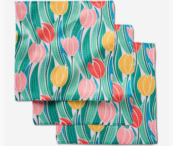 Geometry Dishcloth Set Tranquil Tulips-Geometry Towel-The Bugs Ear