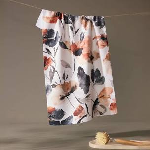 Geometry Moody Poppy Tea Towel-Geometry Towel-The Bugs Ear