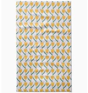 Geometry Tulip Flowers Kitchen Tea Towel-Geometry Towel-The Bugs Ear