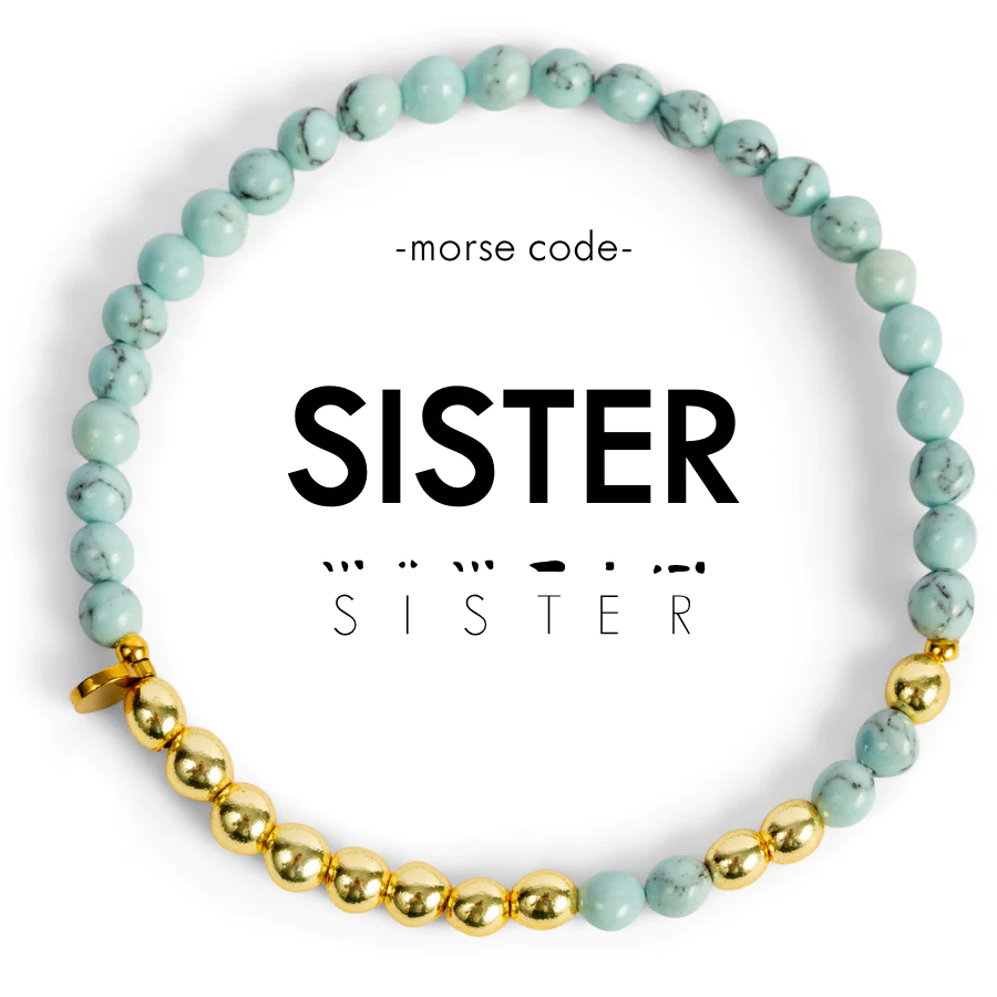 Gold Morse Code Bracelet for SISTER-Ethicgoods-The Bugs Ear