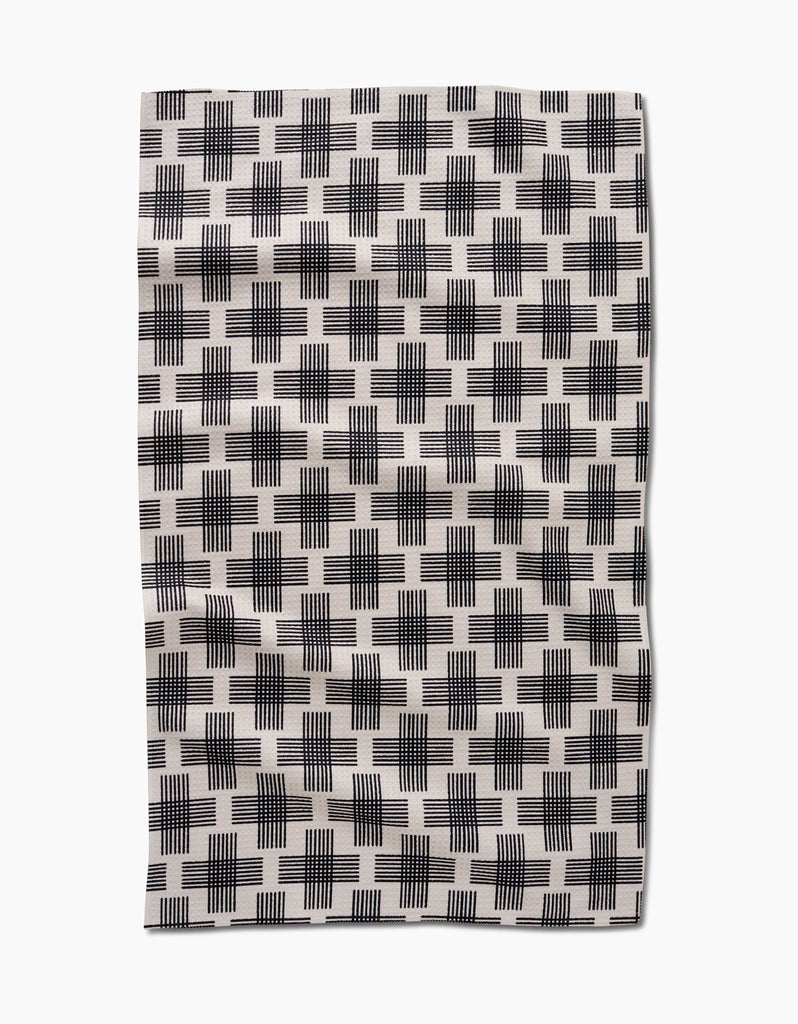 Geometry Cross Hatch Tea Towel-Geometry Towel-The Bugs Ear