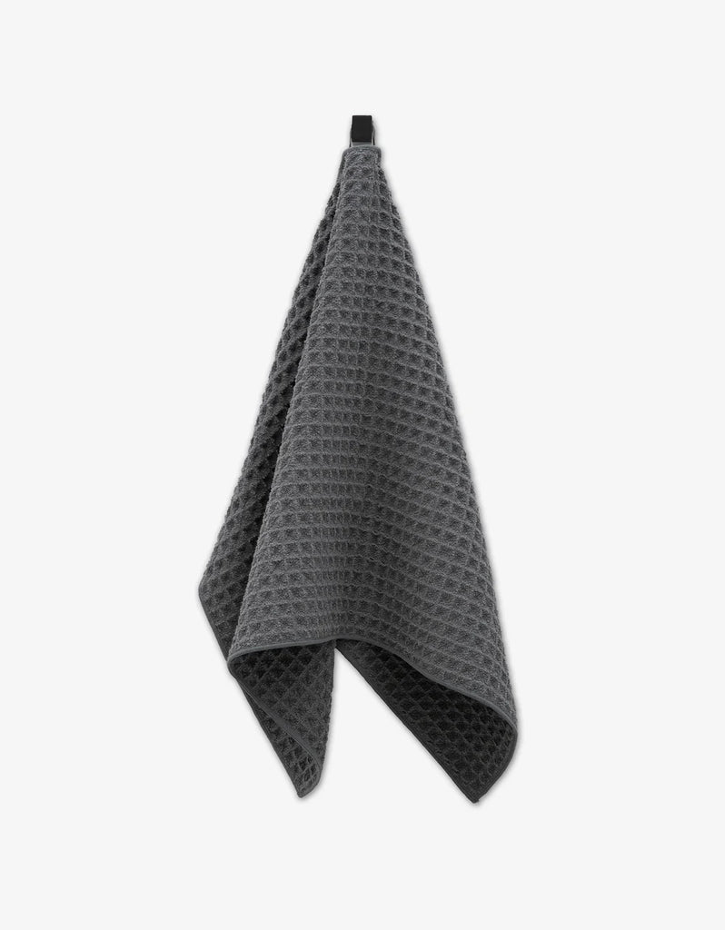 Geometry Waffle Hand Towel Charcoal-Geometry Towel-The Bugs Ear