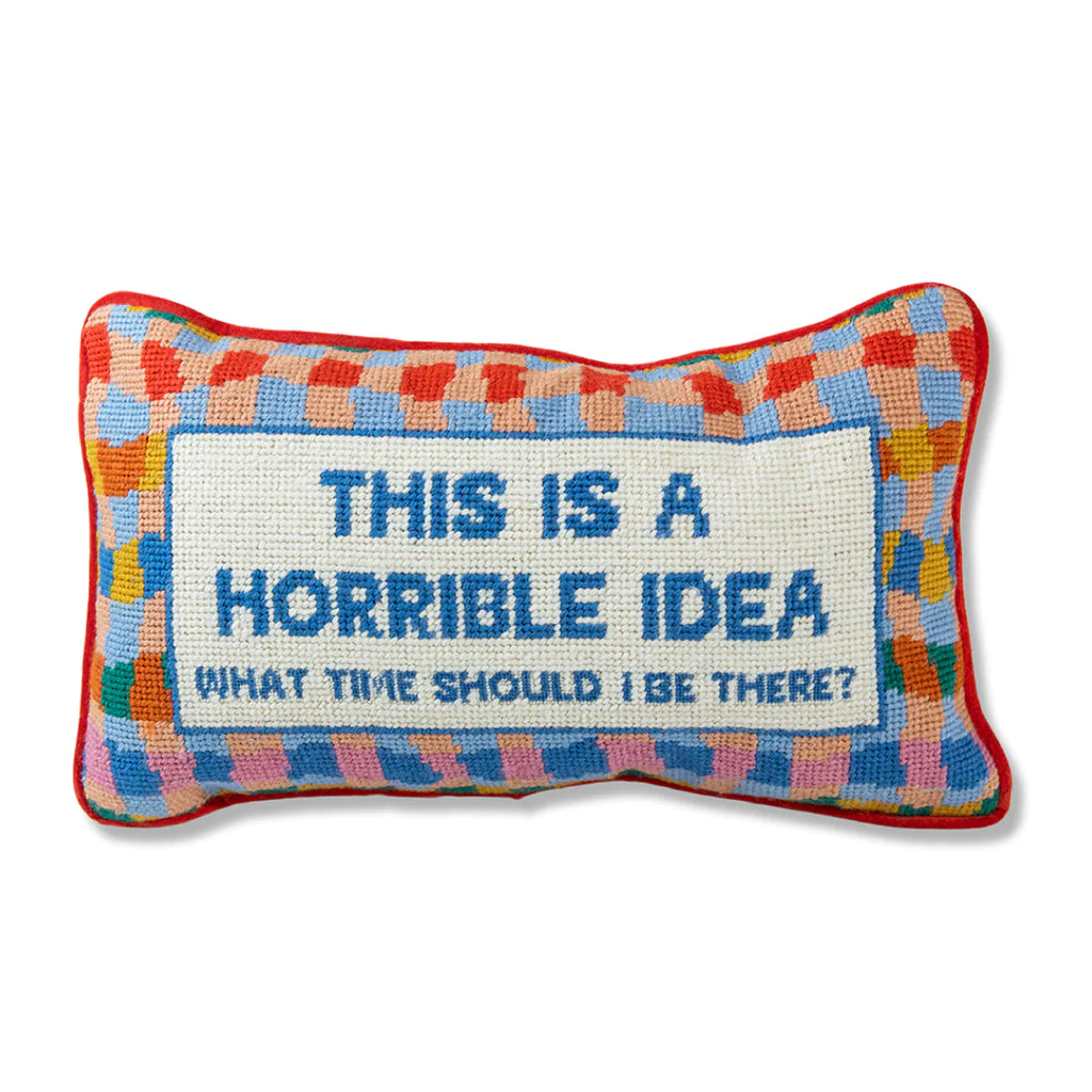Furbish Horrible Idea Needlepoint Pillow-Furbish-The Bugs Ear