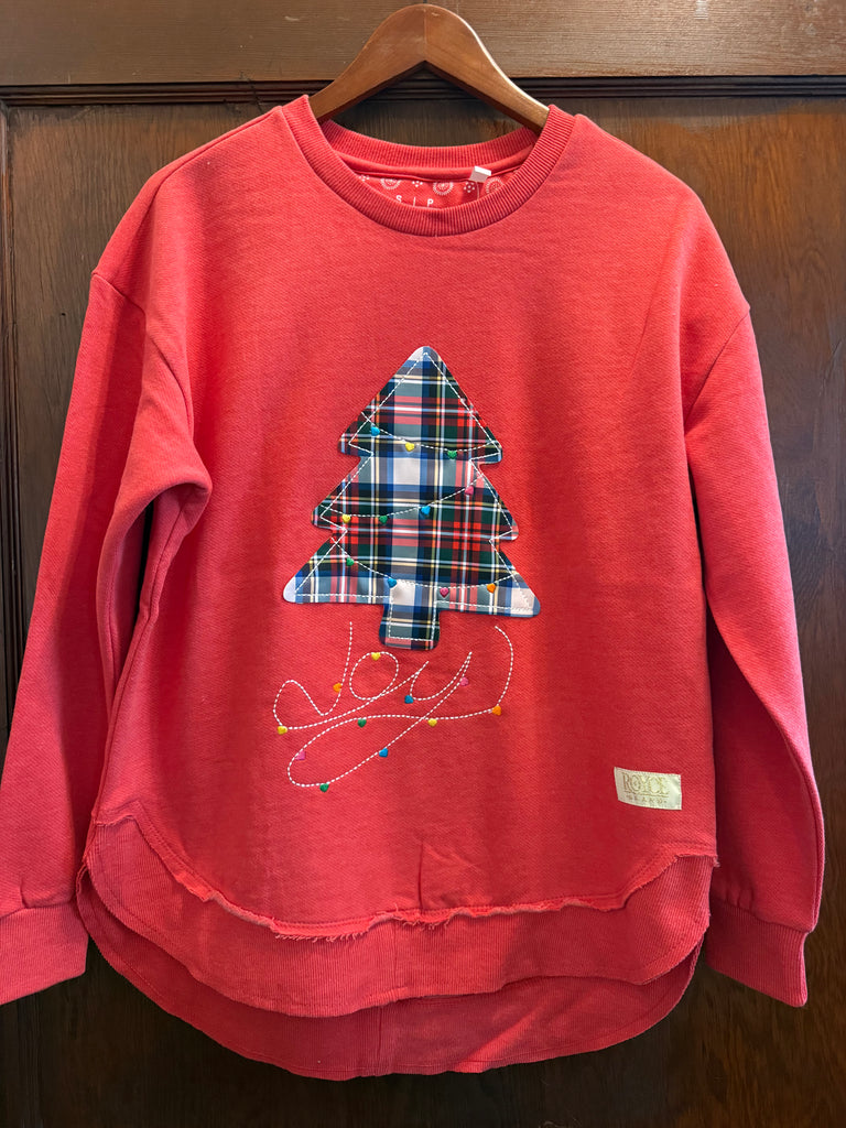 Plaid Tree Sweatshirt in Red-Royce-The Bugs Ear