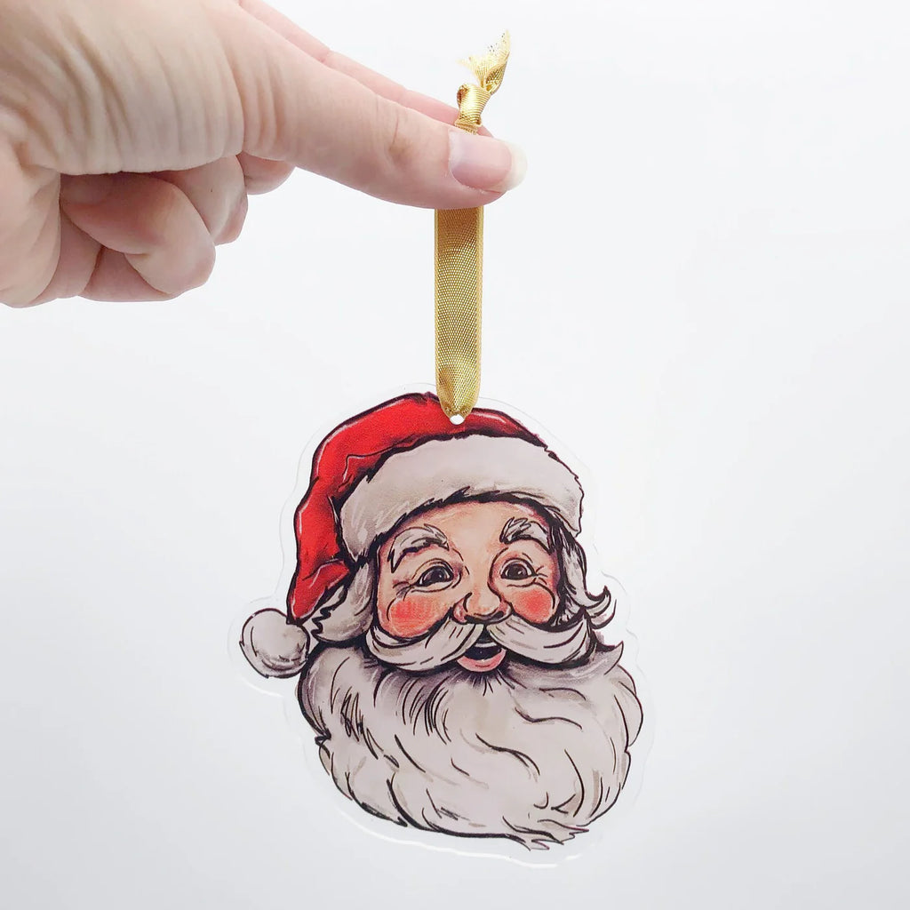 Acrylic Vintage Jolly Santa Ornament-Home Malone-The Bugs Ear