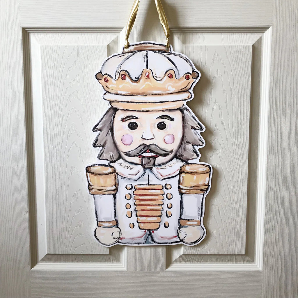 White Gold Nutcracker Door Hanger-Home Malone-The Bugs Ear