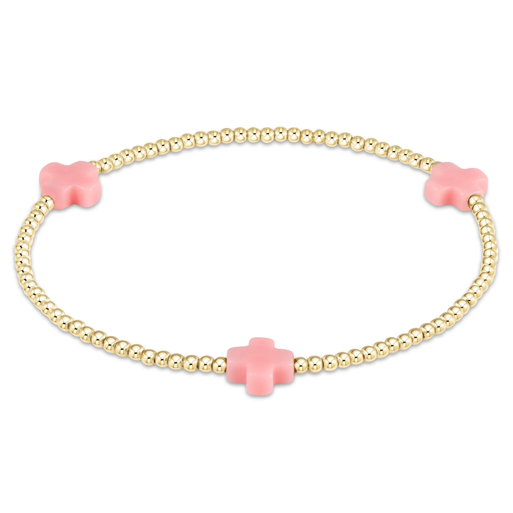 Enewton Egirl Signature Cross 2mm Bracelet Gold in Pink-Enewton-The Bugs Ear