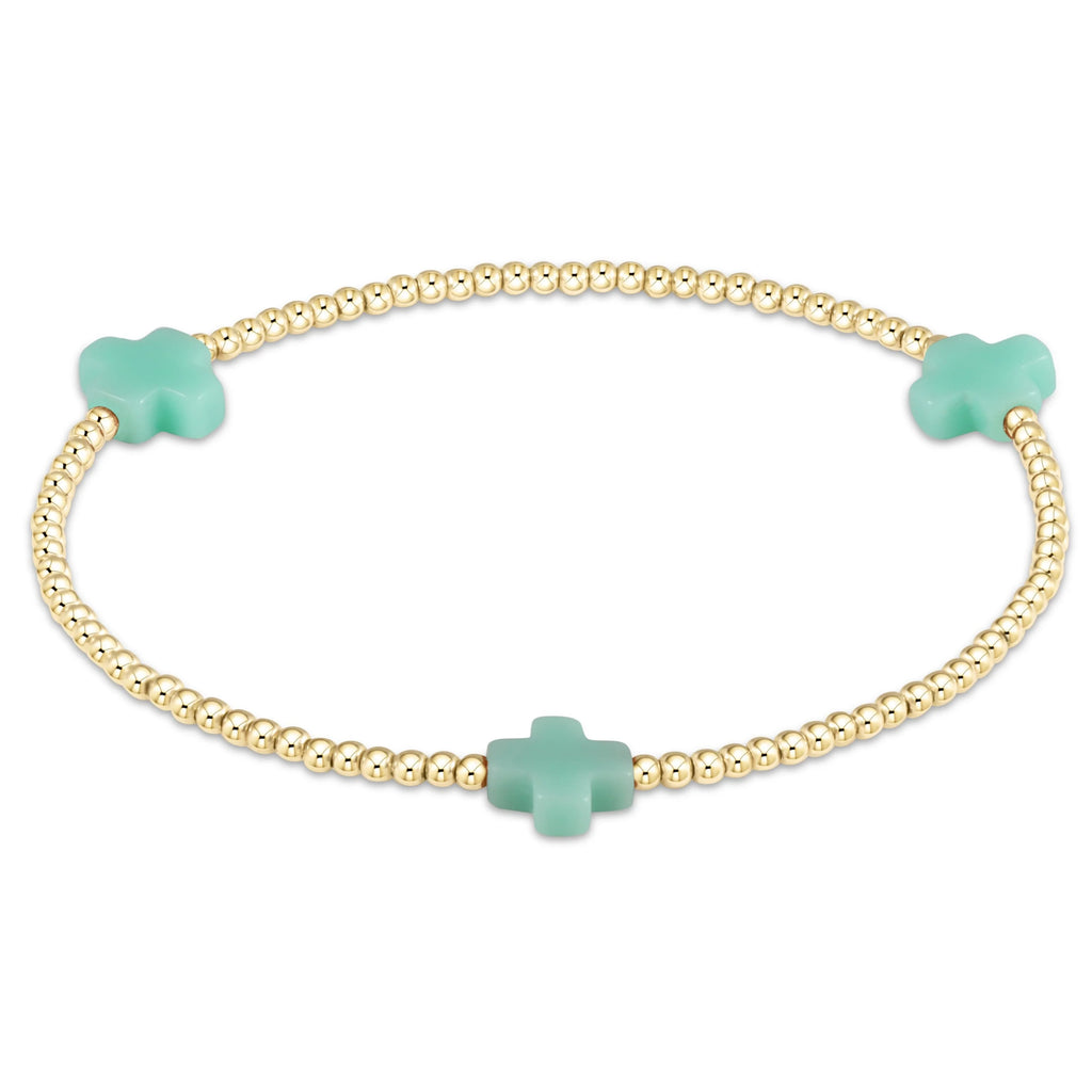 Enewton Egirl Signature Cross 2mm Bracelet Gold in Mint-Enewton-The Bugs Ear