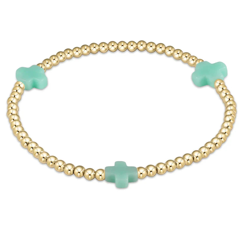 Enewton Egirl Signature Cross 3mm Bracelet Gold in Mint-Enewton-The Bugs Ear