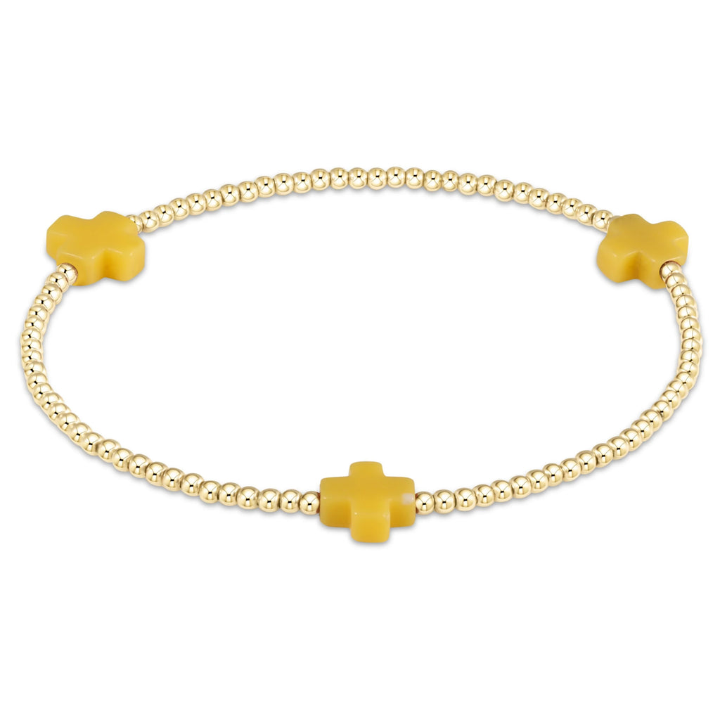 Enewton Signature Cross Gold Pattern 2mm Bead Bracelet Canary-Enewton-The Bugs Ear